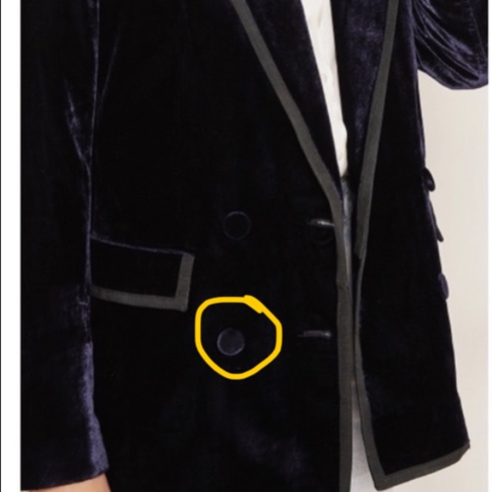 New J.crew Double Breasted Blue Velvet Blazer Size 2 small S - Picture 11 of 11